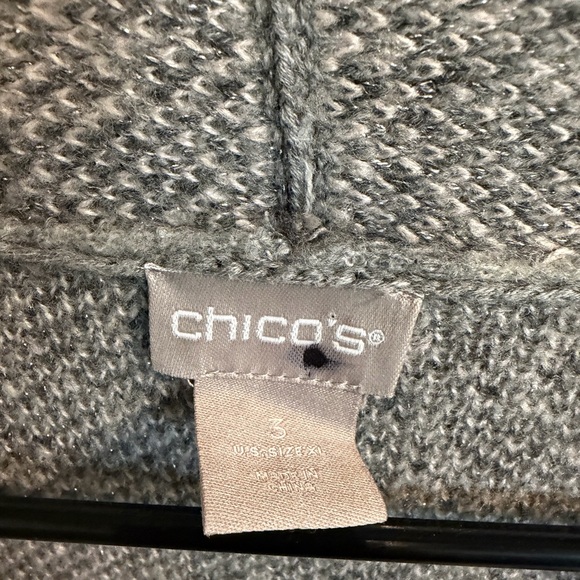 Chico's Gray Animal Print Cardigan size 3 - Picture 2 of 4